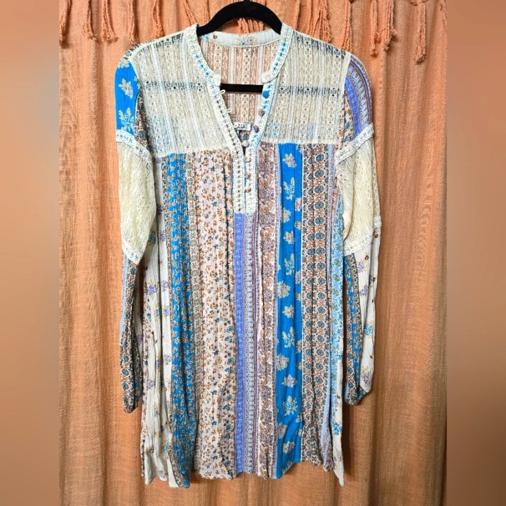 Bohemian Patchwork Tunic Dress